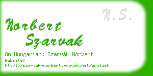 norbert szarvak business card